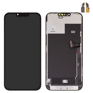 Pantalla LCD puede usarse con iPhone 13 Pro Max, negro, con marco, HC, sin microchip, OLED , GX OEM hard