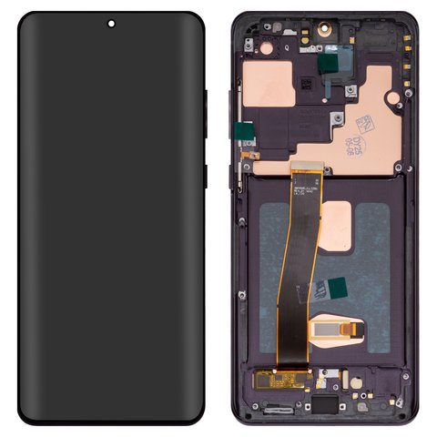 Pantalla LCD puede usarse con Samsung G988 Galaxy S20 Ultra, negro, con marco, High Copy, OLED  cosmic black