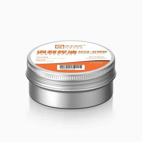 Fundente en pasta Amaoe M58 N, sin estaño, a base de resina balanca de alta pureza, 50 g