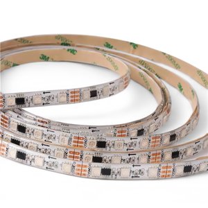 Светодиодная лента RGB SMD5050, WS2811 белая, c  управлением, IP65, 12 В, 30 диодов м, 5 м 