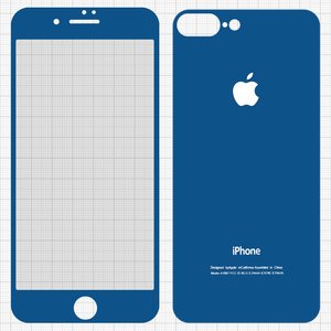 Захисне скло All Spares для Apple iPhone 7 Plus, 0,26 мм 9H, переднє та заднє, синій