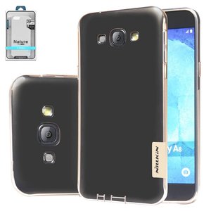 Чехол Nillkin Nature TPU Case для Samsung A800F Dual Galaxy A8, коричневый, прозрачный, Ultra Slim, силикон, #6902048101890