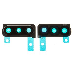 Стекло камеры для Samsung A307 Galaxy A30s, черное, с рамкой