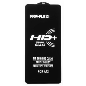 Захисне скло All Spares для Samsung A725 Galaxy A72, A726 Galaxy A72 5G, 0,33 мм 9H, сумісне з чохлом, Full Glue, чорний, HD+