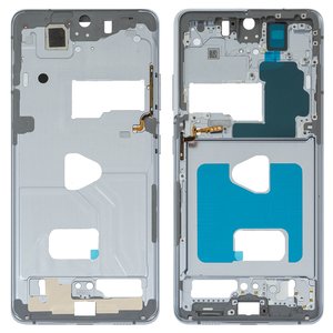 Середня частина корпусу для Samsung G998 Galaxy S21 Ultra 5G, срібляста, рамка кріплення дисплея