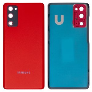 Задняя панель корпуса для Samsung G780 Galaxy S20 FE, G781 Galaxy S20 FE 5G, красная, со стеклом камеры, cloud red
