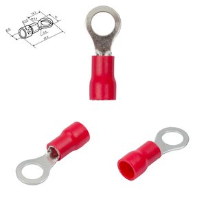 Наконечник RV 3,5 6, 6 мм, кільцевий, ізольований, червоний, 10 шт., 2,5 4,0 мм²