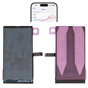 Аккумулятор для iPhone 14, Li ion, 3,87 B, 3580 мАч, повышенная ёмкость, без ошибки, A2863 , genuine IC