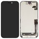 Дисплей для iPhone 16, черный, с рамкой, переклеено стекло