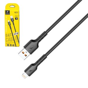 USB кабель SkyDolphin S07L TPE High Elastic Line, USB тип A, Lightning, 100 см, 2,4 А, чорний