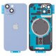 Задняя панель корпуса для iPhone 14, синяя, со стеклом камеры, Original (PRC), small hole