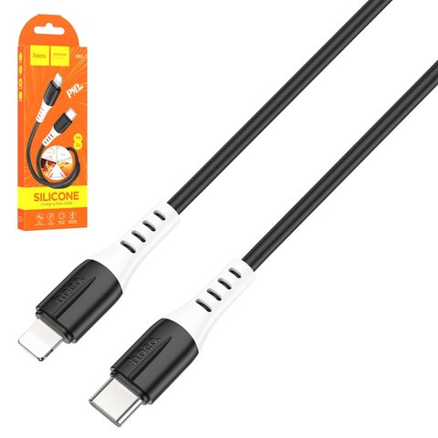 USB кабель Hoco X82, USB тип C, Lightning, 100 см, 27 Вт, 3 A, черный, силиконовый, #6931474768513