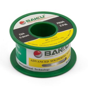 Припой BAKU BK-10003, Sn 97%, Ag 0.3%, Cu 0.7%, flux 2%, 0,3 мм, 50 г Припой BAKU BK-10003, Sn 97%, Ag 0.3%, Cu 0.7%, flux 2%, 0,3 мм, 50 г